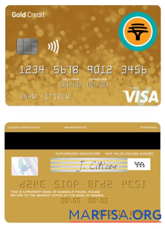 Realistic Namibia First National Bank gold credit visa card download for verification